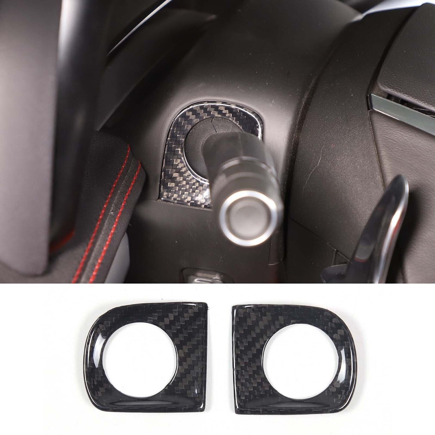 ABS carbon fiber interior door and window edge decorative cover suitable for Corvette C8 2020-2023- v