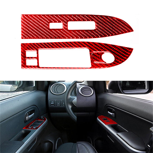 Red Carbon Fiber Steering Wheel Cover Trim For Land for Range Rover Sport 2014-2017 v