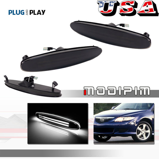 Suitable for 03-08 for Mazda 6 for Mazdaspeed6 GG1 GY1 smoked white LED side marker signal light- v