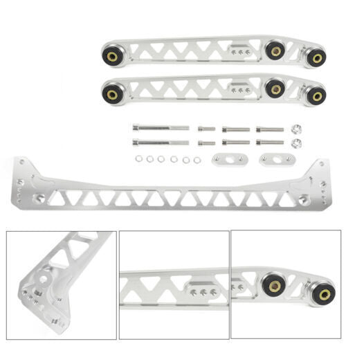 Silver Billet Rear Lower Control Arm + Subframe Brace for Honda for Civic EK 96-00 Q