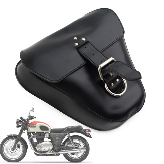 Black PU Leather Side Bag for Street Twin T100 Scrambler 1200 XC XE Street Cup Q