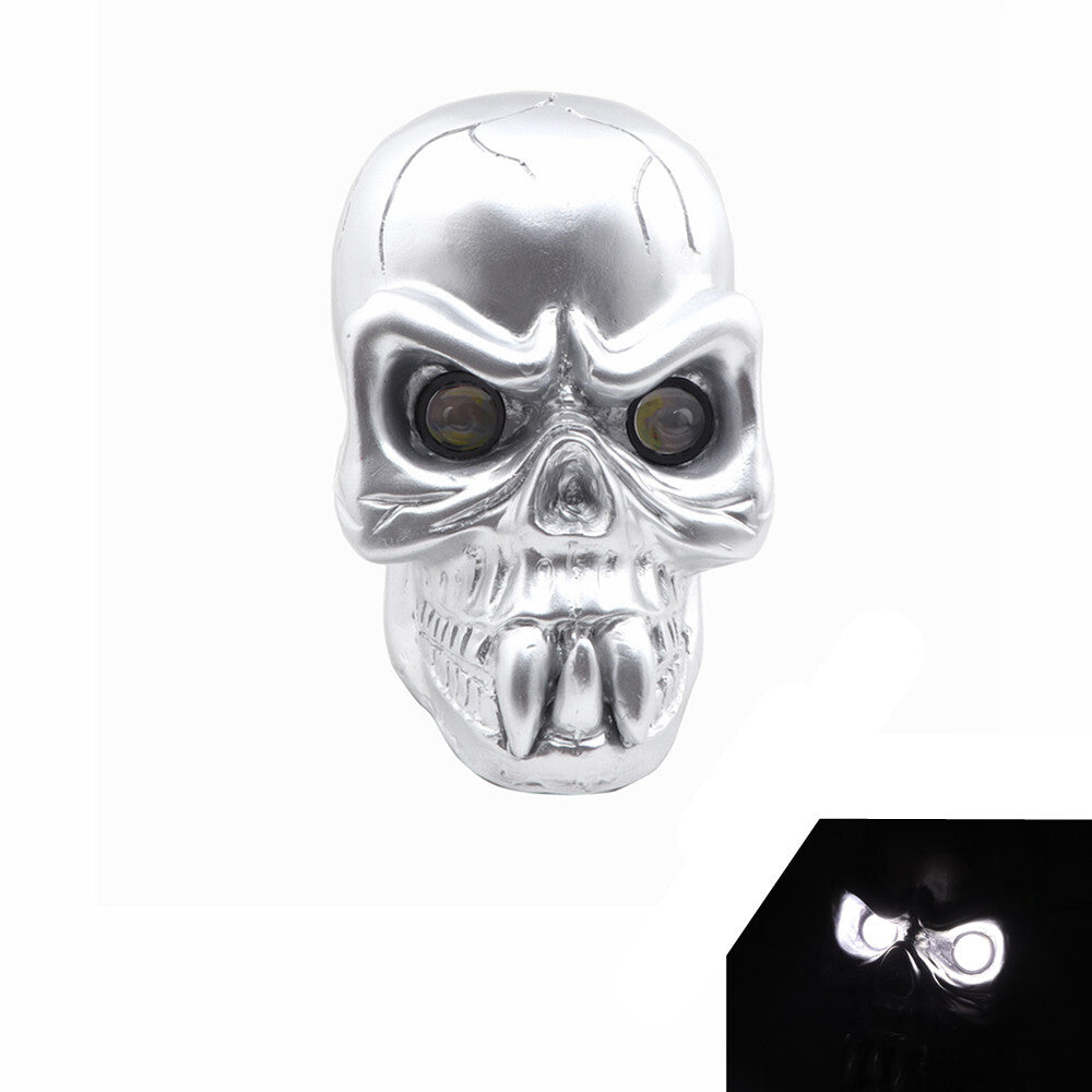 Motorcycle Silver Hi/Lo Beam LED Skull Headlight Head Lamp for Harley for Yamaha Q