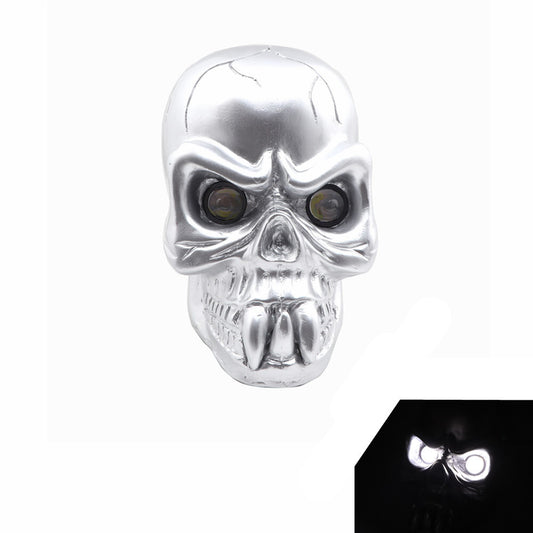 Motorcycle Silver Hi/Lo Beam LED Skull Headlight Head Lamp for Harley for Yamaha Q