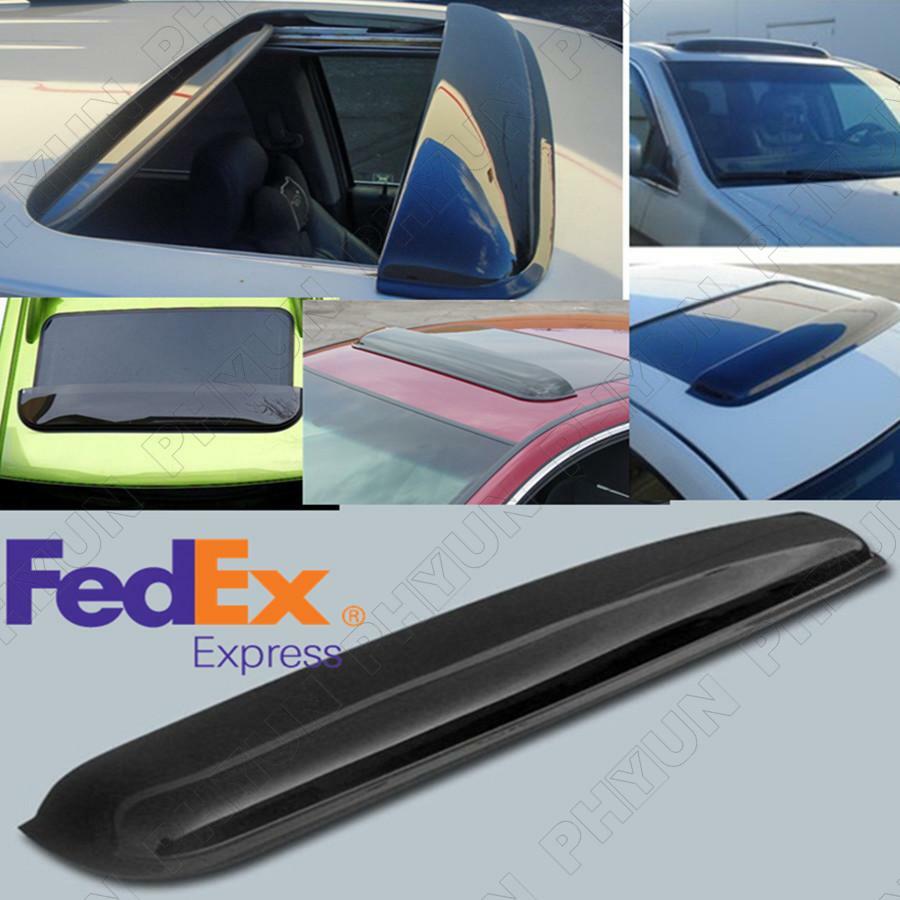Universal 92x14cm Durability Car Sunroof/ Moonroof Visor Arylic Dark Smoke Color Q