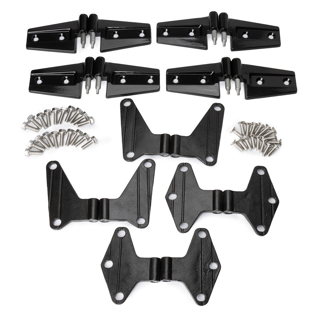 Body door hinge replacement kit, 16-piece powder coated set for Jeep for Wrangler JK 2007-2018 Q