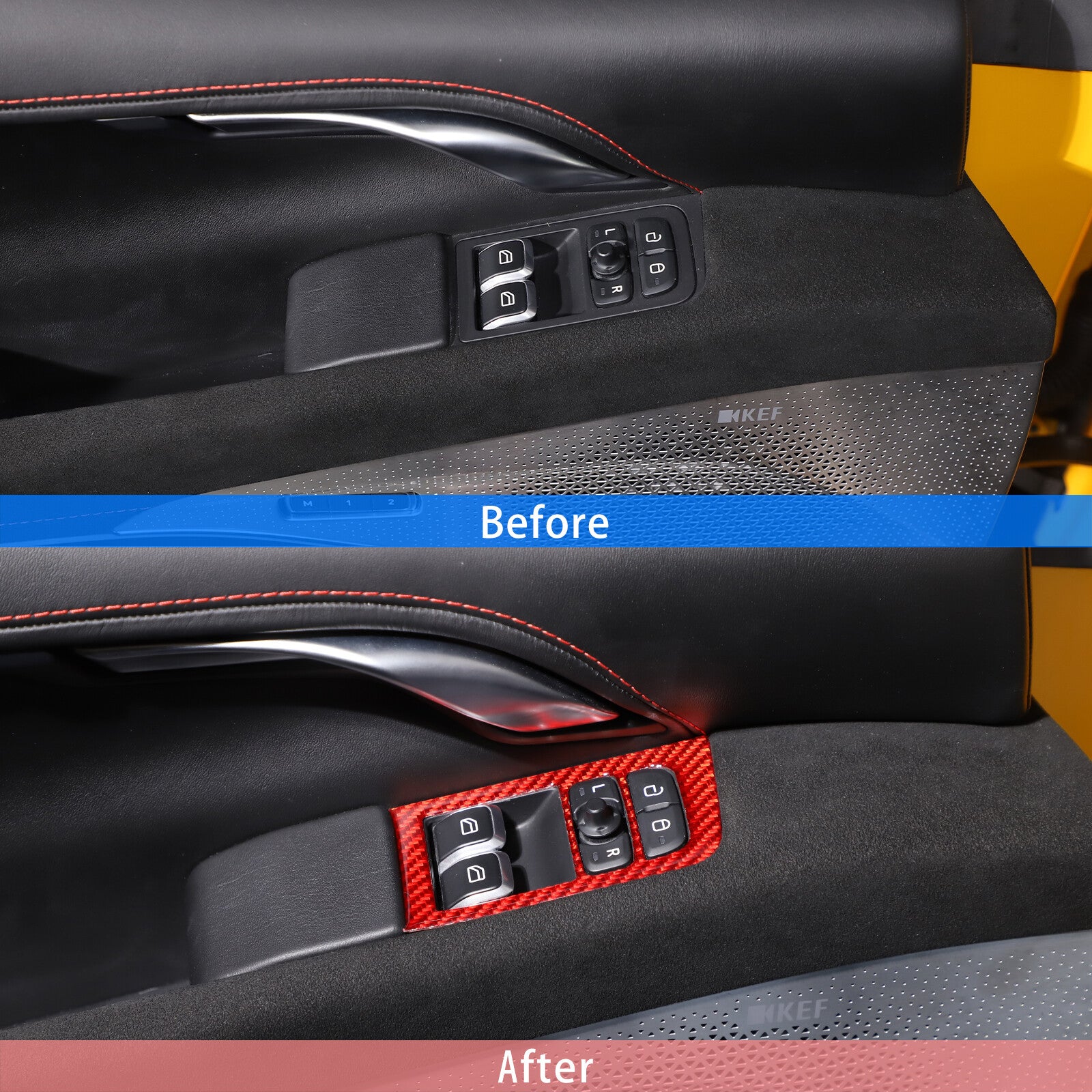 Carbon Fiber Front Fog Lamp Cover Trim 2 Piece for Range Rover Sport 2014-17- v