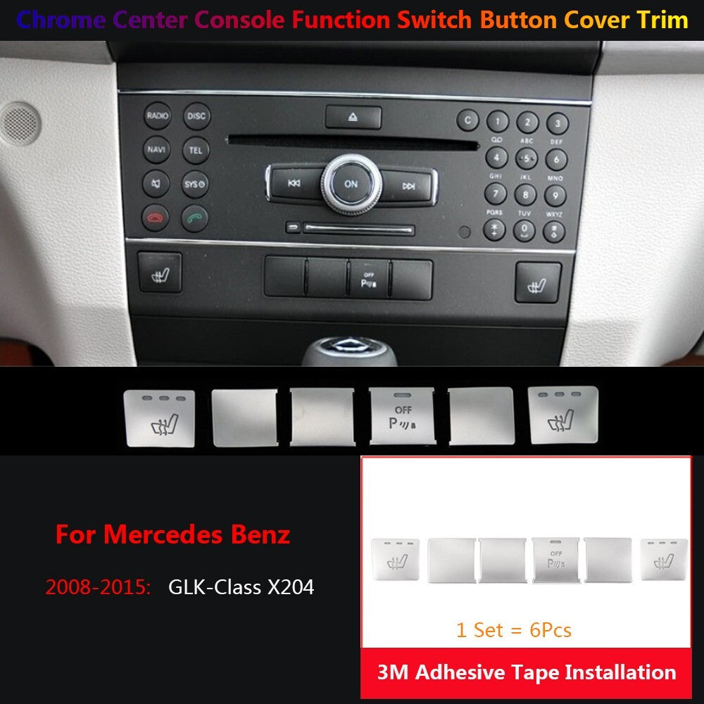 6x for Mercedes-Benz GLK X204 Car Center Console for Seat Function Switch Cover Trim
