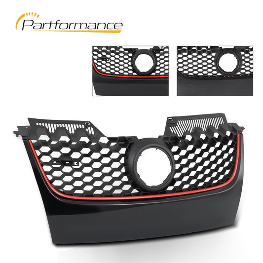 Front Bumper Grille for 2006 - 2009 for VW for Jetta GTI/ for Jetta Black - v