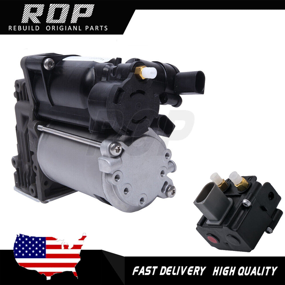 2pcs Air Suspension Compressor Pump+Valve Block for BMW X5 E70 X6 E71 E72 06-14