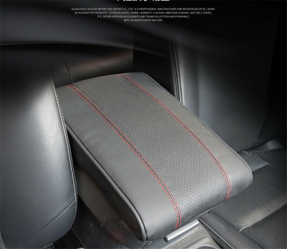 Faux Leather Car Armrest Console Box Protection Cover Hand Increase Supports n