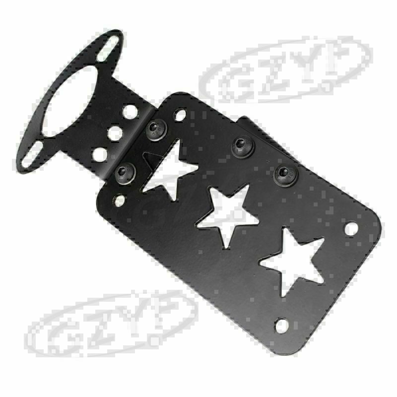 Motorcycle Star License Plate Holder Rack Mount Bracket Black Color Universal UK