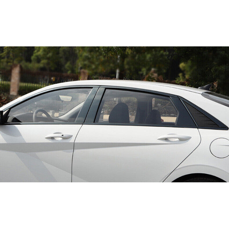 for Hyundai for Elantra 2021-2023 Black Steel Window Pillar Posts Strip Door Trim 8x