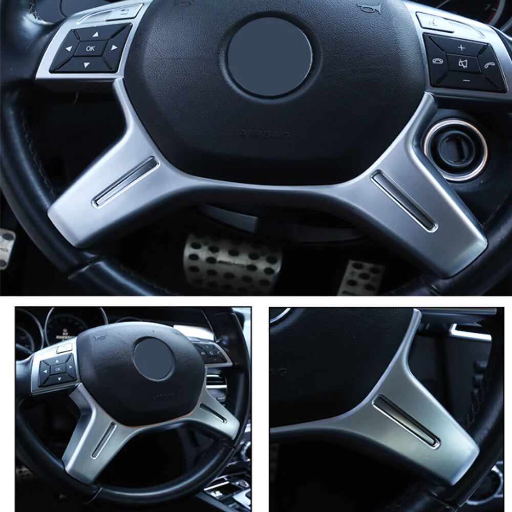 Silver ABS Steering Wheel Cover for Benz C Class W204 11-13 E GL W212 14-15 G ML
