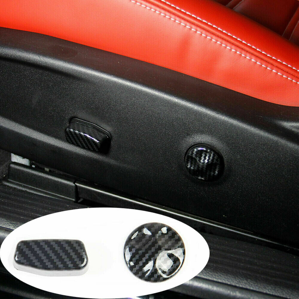 Carbon Fiber for Seat Adjustment Button Cover Trim for Challenger 2010+ Accessories