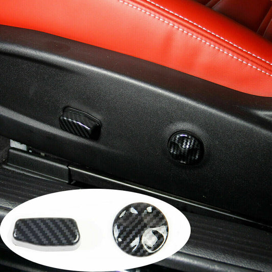 Carbon Fiber for Seat Adjustment Button Cover Trim for Challenger 2010+ Accessories