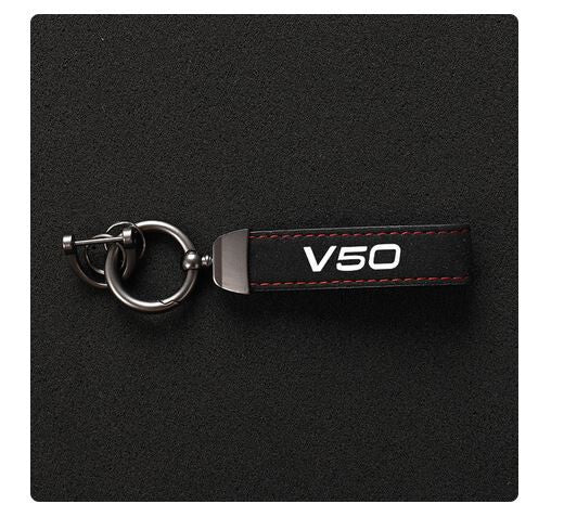 Carbon fiber leather red car keychain/key ring suitable for Cooper S R53 R55 R56 F55 F60