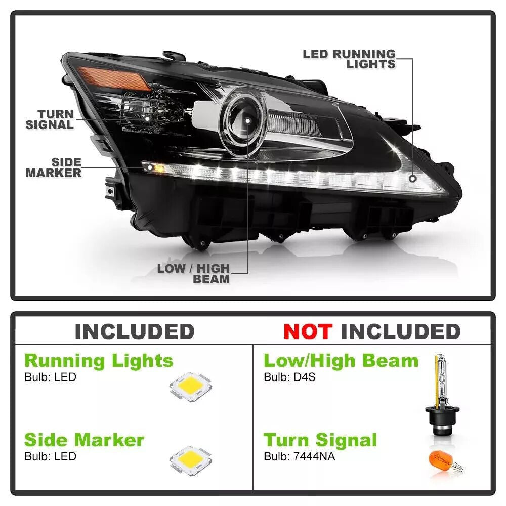 Suitable for 13-15 year old for Lexus GS350 GS450h HID headlights with AFS LED DRL projector (left and right).