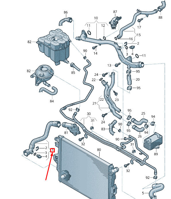 NEW 1 Return Coolant Hose 7P0122051H for VW Touareg for Cayenne n