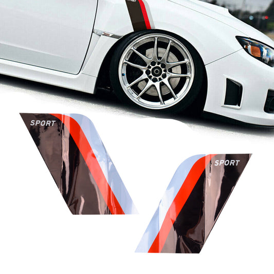 2Pcs Tricolor Stripe Vinyl Decal Sticker Decor Fit For Car Body Side Fender Q