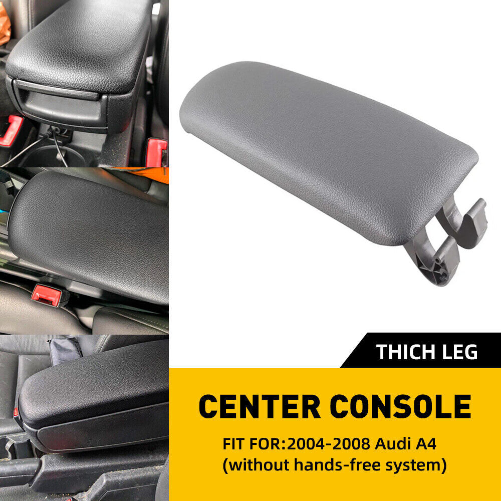 Suitable for 2002-2008 for Audi A4 B6/B7 Dark Grey Leather Center Console Armrest Cover n