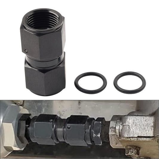 10AN Female to Female Straight Swivel Coupler Union Fitting Adapter Black