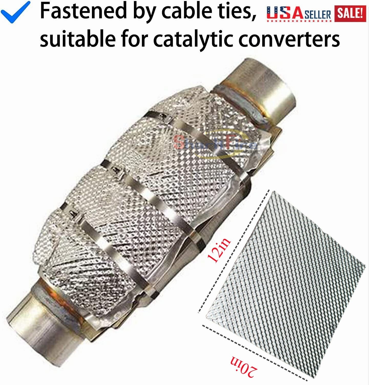 Embossed aluminum heat shield 12'x20' High temperature heat insulation suitable for automobiles
