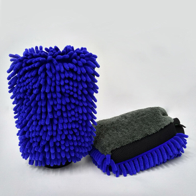 2Pcs Wash Mitts Universal Detailing Premium Chenille Microfiber Knobby For Auto Q