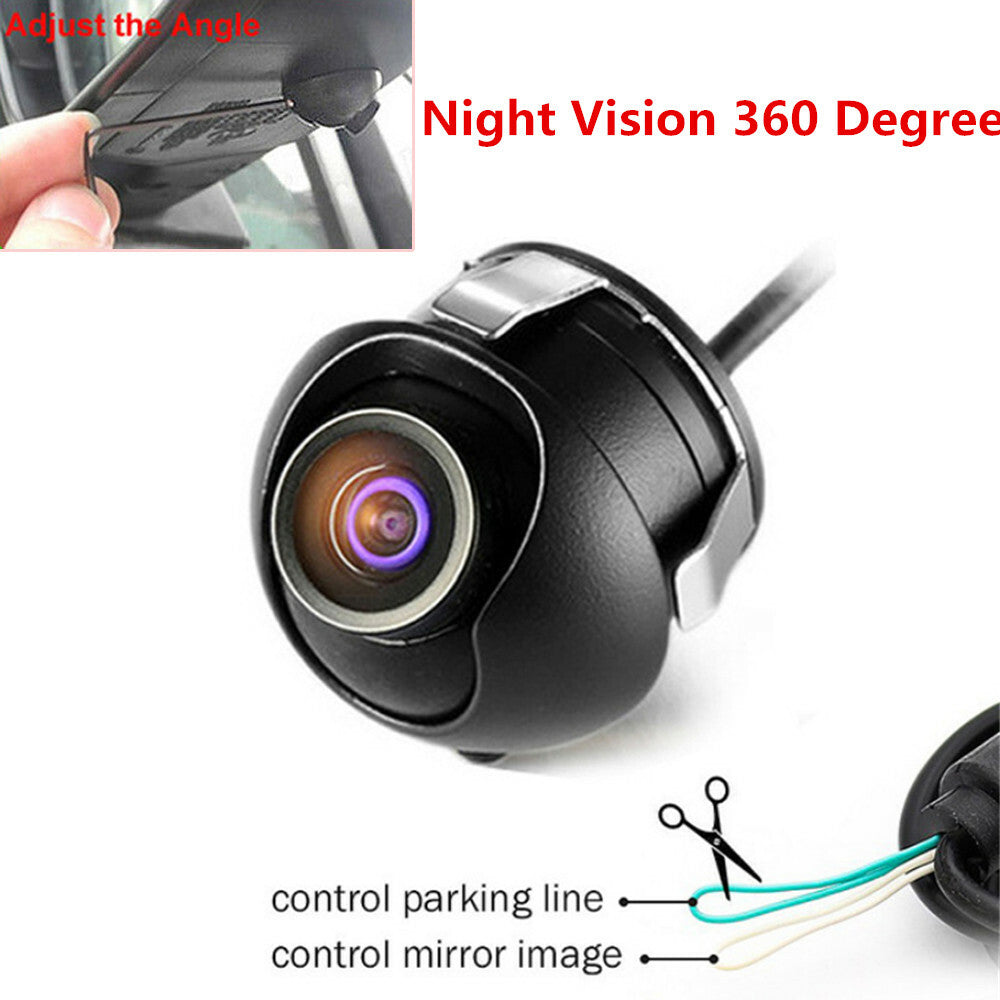 Universal 360° Night Vision Car Left + Right Rear Wheel Front View Backup Camera Video - n