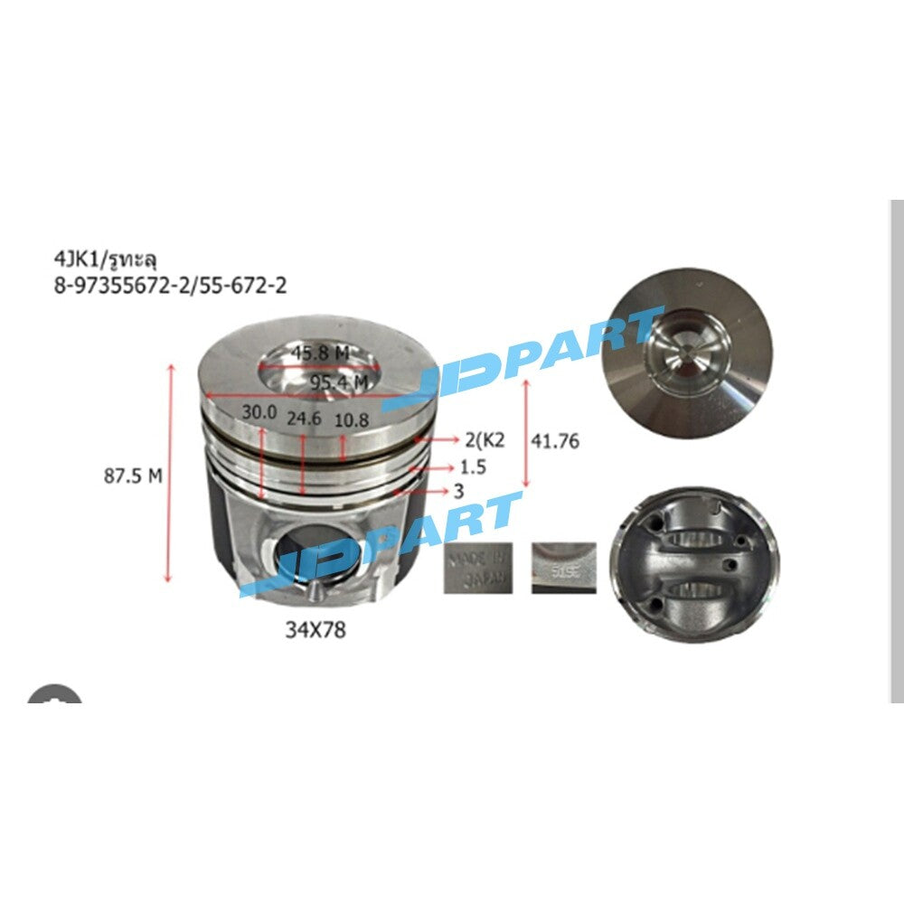 Piston pin 8-97355672-2 for Isuzu 4JK1 engine - Chinese supplier