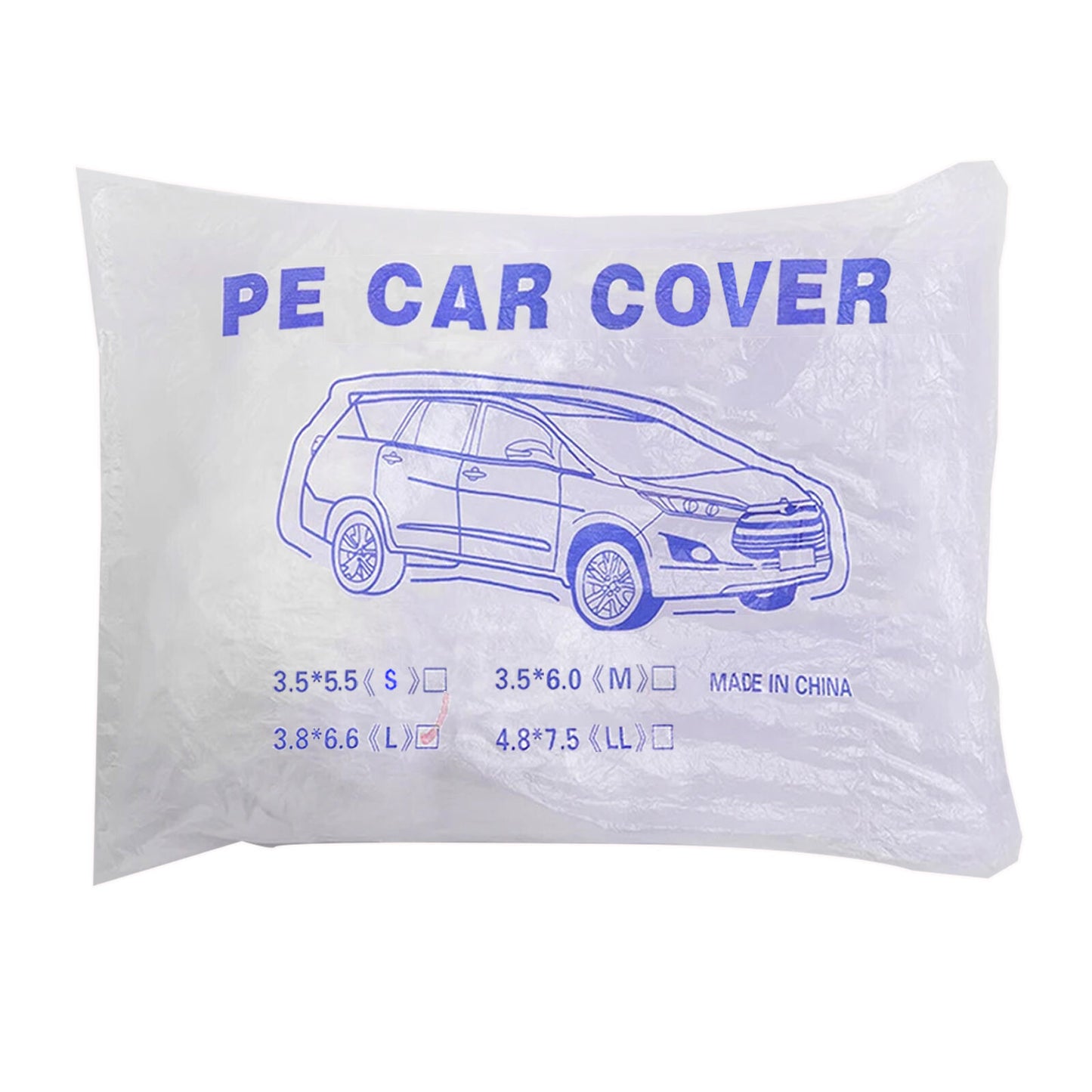 Universal Disposable Car Cover Transparent Waterproof Dustproof Plastic 3.8x6.5m Q