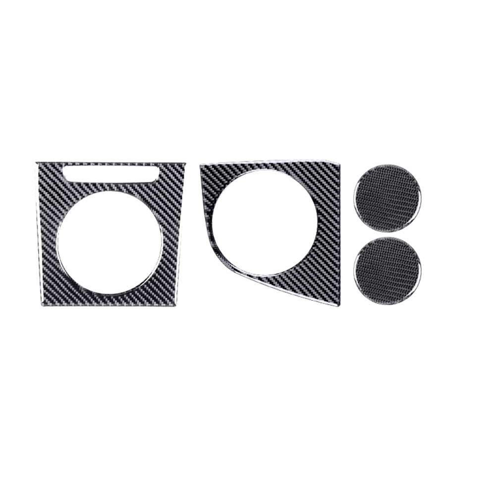 4X Carbon Fiber Central Cup Holder Panel Cover Trim for Porsche Taycan 2019-2022