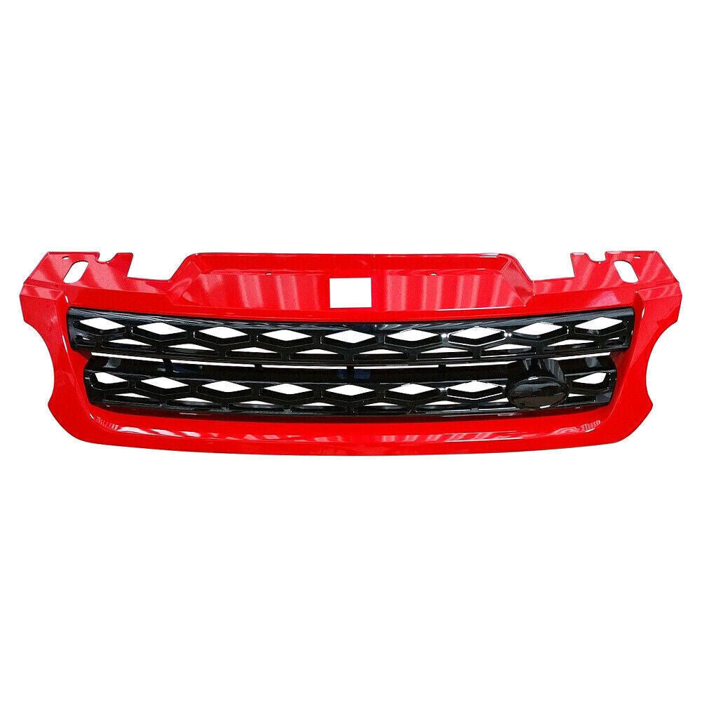 1x Front Grille Upper Grill ABS Fit for Range Rover Sport 2014-2017 2016 Black Red