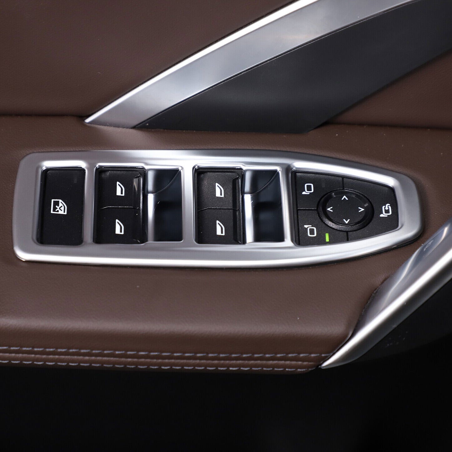 ABS Silver Inner Door Power Window Lift Switch Trims Cover for BMW X1 2023-2025