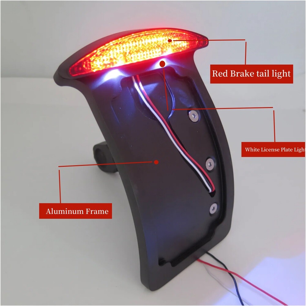 LED curved Verticle license plate taillights suitable for Harley Softail athlete dyna- n