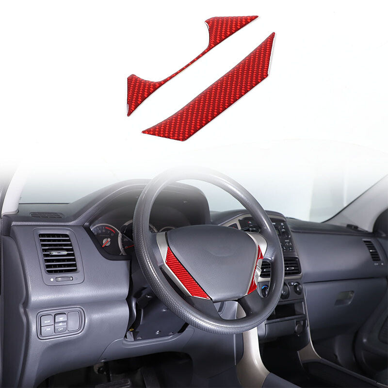 Red carbon fiber steering wheel sticker decoration for Honda Pilot 03-08- n