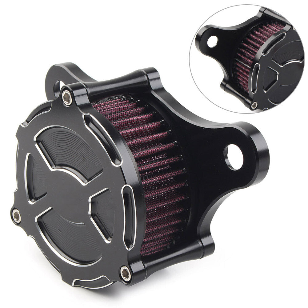 Black Air Cleaner Red Intake Filter Kit for Harley Dyna Softail Road King 4-Hole Q
