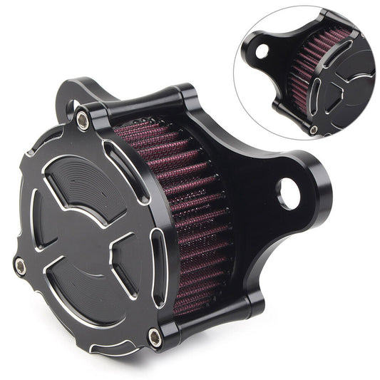 Black Air Cleaner Red Intake Filter Kit for Harley Dyna Softail Road King 4-Hole Q