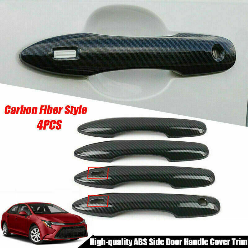 Carbon Fiber Style Side Door Handle Cover Trim for Toyota for Corolla E210 2019-2022