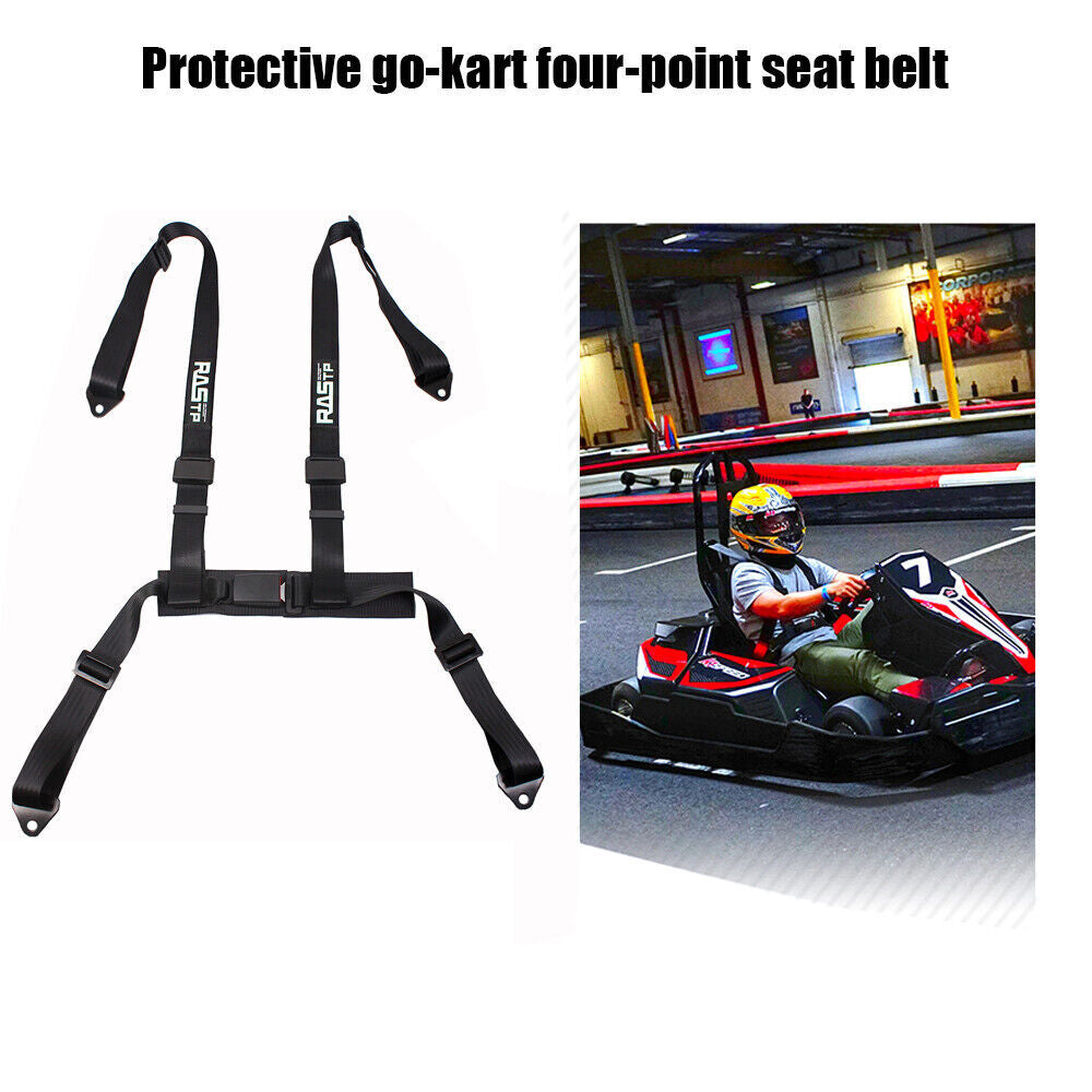 4 Point Harness for Seat Belt Universal Fit for Racing Car UTV 2 inch Black Q