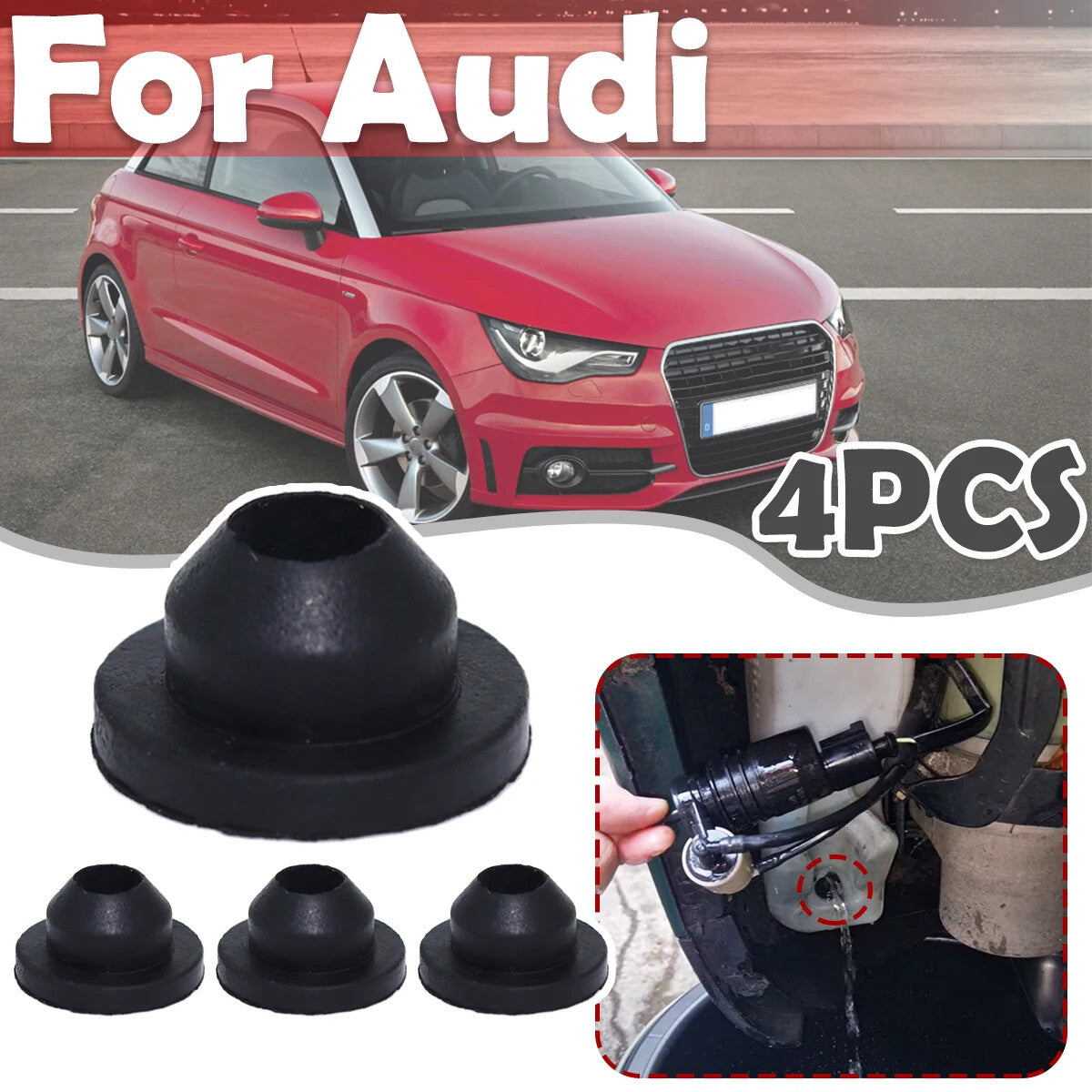 4PC for Audi A7 2011-2016 A6 Q7 Washer Pump Seal Water Reservoir Gasket Grommet