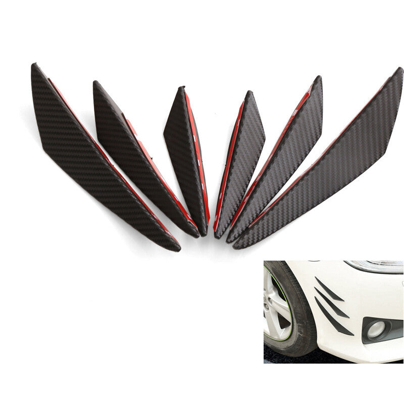 6-Piece General Motors Front Bumper Lip Splitter with Carbon Fiber External Rubber Sheets n