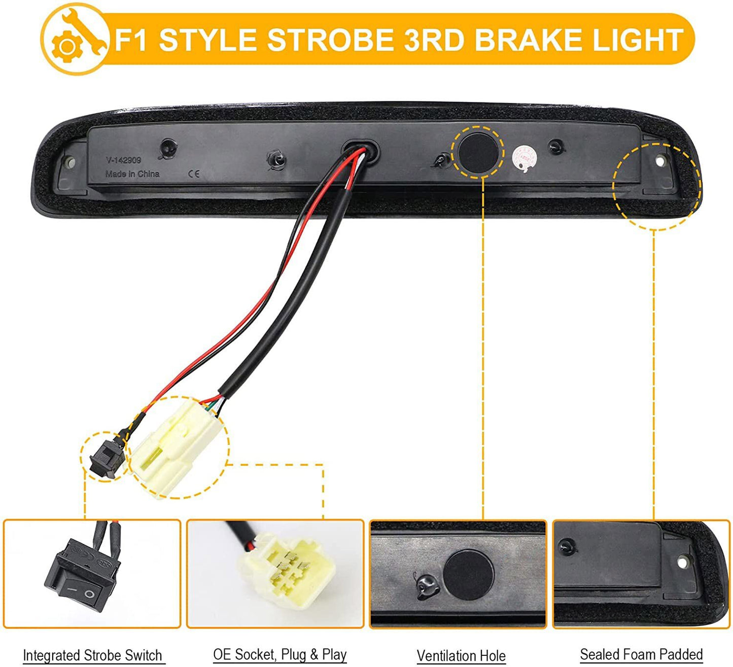 LED third taillight/cargo light for 1997-2011 for Dodge Dakota SLT flashlights Q