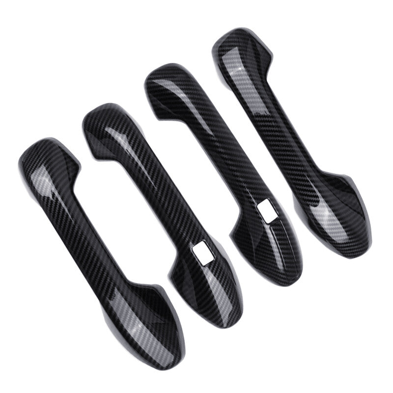 Carbon Fiber Style Door Handle Cover Trim Fit for Hyundai Palisade 2020-2023