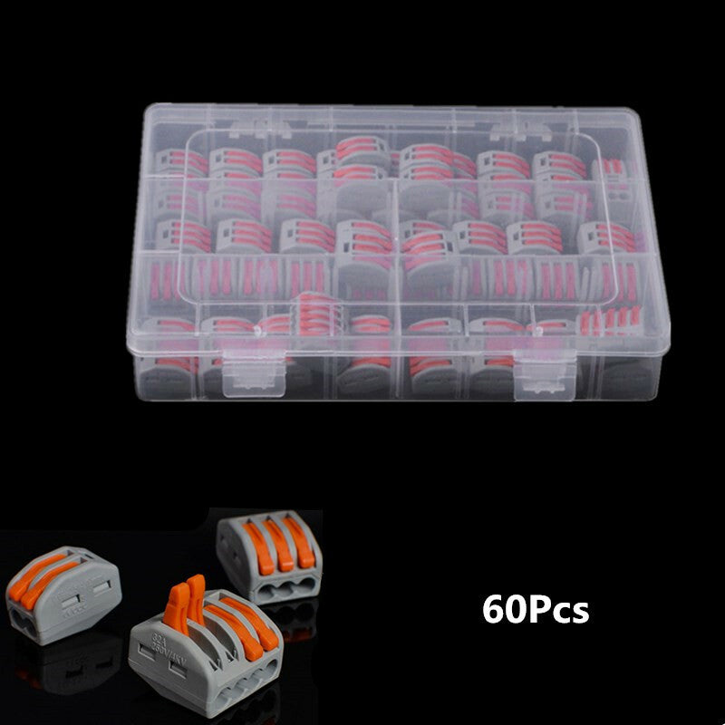 60x Car 2/3/5 Hole Spring Conductor Terminal Block Cable Wire Connector Terminal