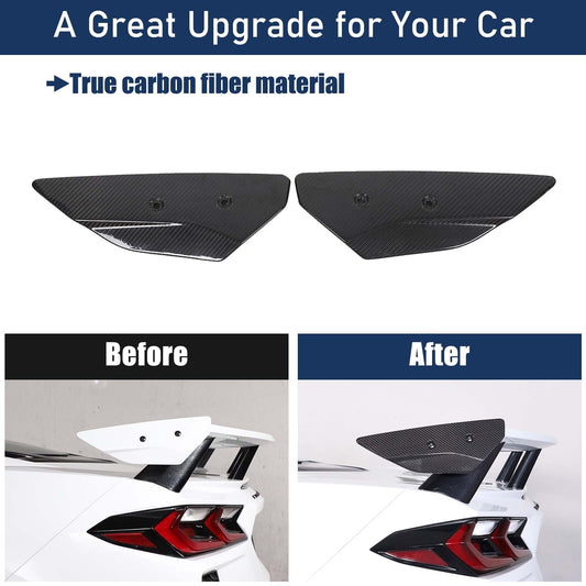 Suitable for 2020-24 for Corvette C8 carbon fiber rear fin boiler wing fittings - n