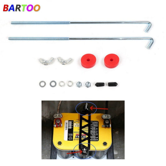 250mm 10 Inches Steel 3mm M3 Car Battery Hold Tie Down J-Hooks Bolts Q