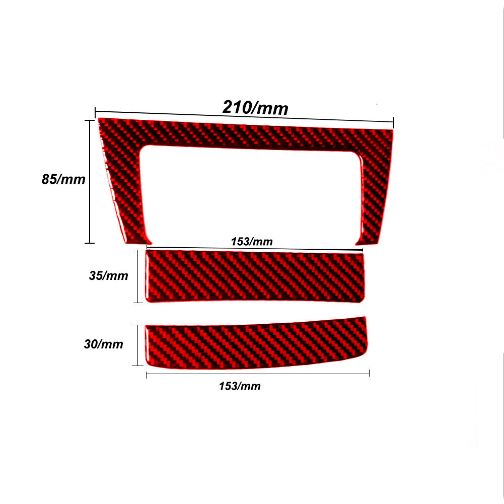 4x Red Carbon Fiber Interior Door Panel Cover Trim for Dodge for Ram 1500 2013-2015 v
