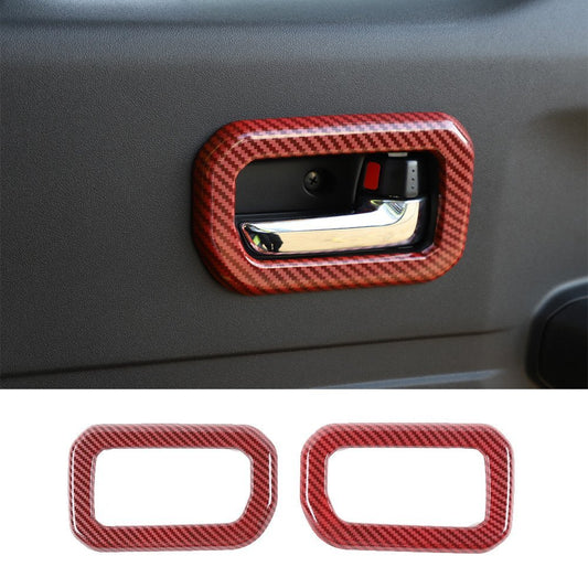 Interior Door Handle Bowl Trim Fit for Suzuki for Jimny 2019-23 ABS Red Carbon Fiber