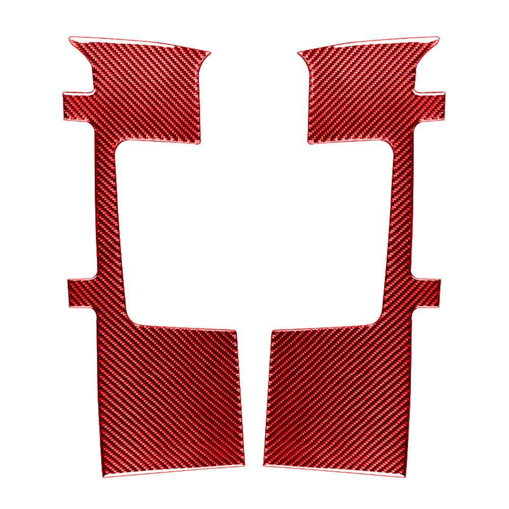 Car for Seat Belt Panel Cover Trim Carbon Fiber for Toyota Tundra 2014-2021 Red 2PCS