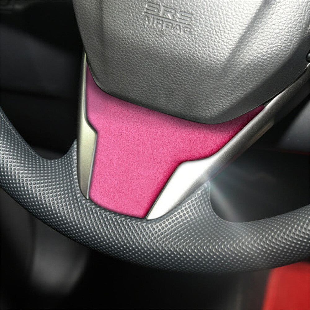 Suede Pink Inner Steering Wheel Lower Chin Panel Cover for Honda for Civic 2016-2021
